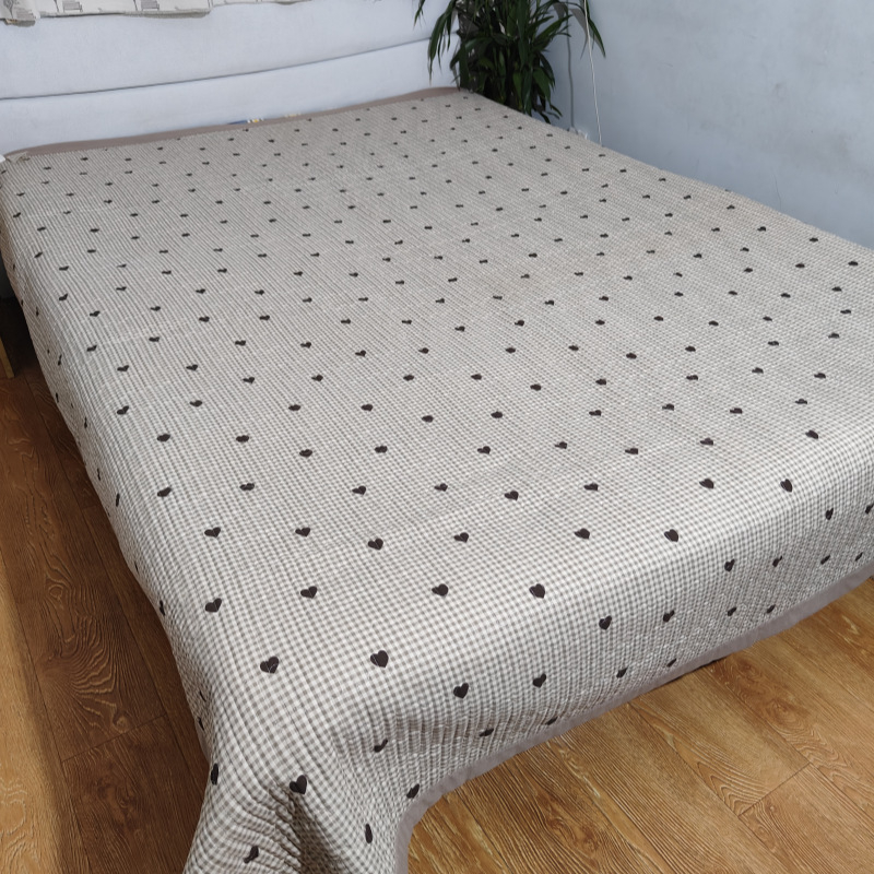 Κουβέρτα quilted για διπλό κρεβάτι, πολυεστέρας, ποιμενικό στυλ, μοτίβο πλέγμα