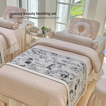 Ilukliiniku voodipesu komplekt – luksuslik stiil, brokaatne pehme puuvill, pitsid, trükk ja twill-kude, reaktiivne värvimine