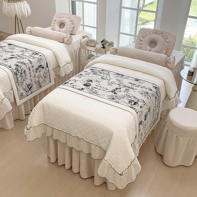 Ilukliiniku voodipesu komplekt – luksuslik stiil, brokaatne pehme puuvill, pitsid, trükk ja twill-kude, reaktiivne värvimine