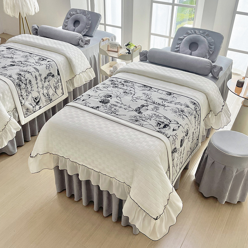 Ilukliiniku voodipesu komplekt – luksuslik stiil, brokaatne pehme puuvill, pitsid, trükk ja twill-kude, reaktiivne värvimine