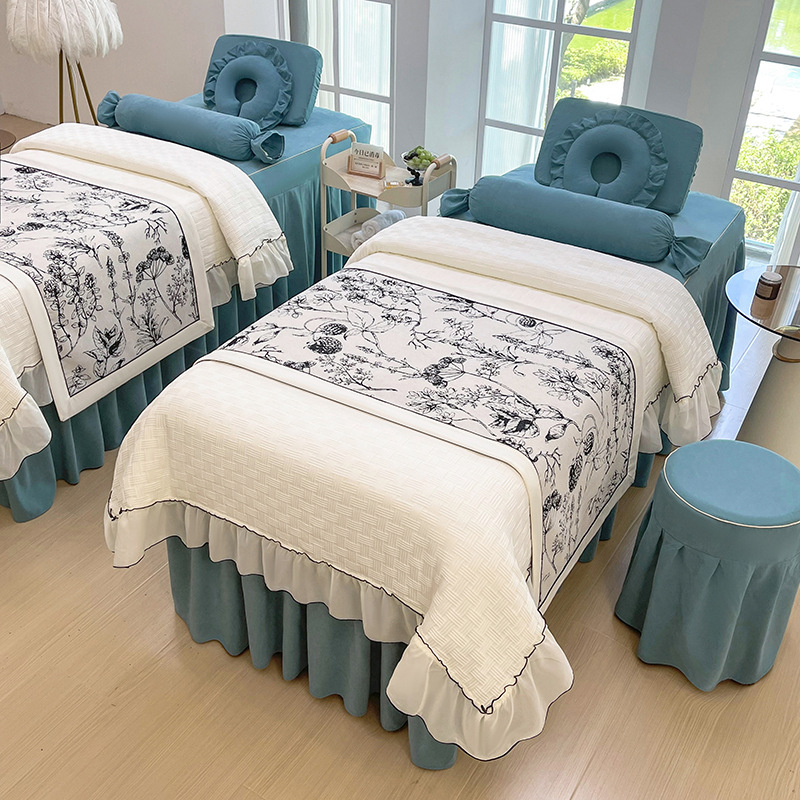 Ilukliiniku voodipesu komplekt – luksuslik stiil, brokaatne pehme puuvill, pitsid, trükk ja twill-kude, reaktiivne värvimine