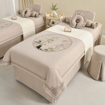 Neljaosal voodipesukatte komplekt ilusalongile, materjal keemiline kiud, muster taimed ja lilled, reaktiivne trükk ja värvimine, uus Hiina stiil