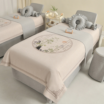 Neljaosal voodipesukatte komplekt ilusalongile, materjal keemiline kiud, muster taimed ja lilled, reaktiivne trükk ja värvimine, uus Hiina stiil