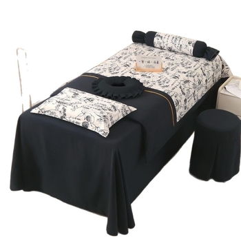 Σετ τεσσάρων καλυμμάτων κρεβατιού ομορφιάς σε γαλλικό στυλ, βαμβάκι Yunjin, αντίδρατικής εκτύπωσης και βαφής, ύφανση Twill, μοτίβο: μονόχρωμο ή φλοράλ, βάρος 2000–2500 g