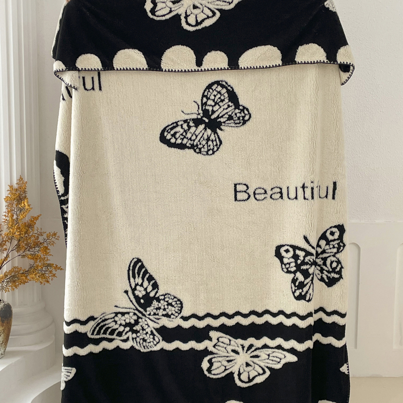 Одеяло от коралов флийс, геометричен модел, за зимно ползване, тегло 1000 г, свиване 2–5%