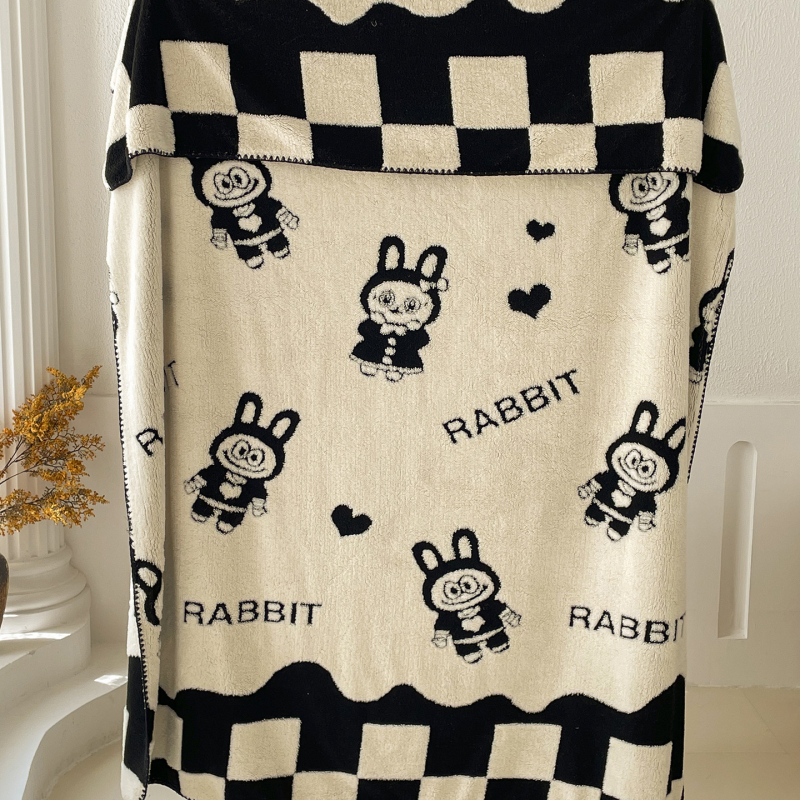 Одеяло от коралов флийс, геометричен модел, за зимно ползване, тегло 1000 г, свиване 2–5%