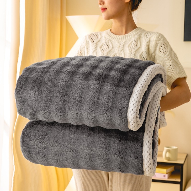 Deka od coral fleece s imitacijom zaječjeg krzna, deka za kauč i ured, zimska toplina, sigurna za bebe