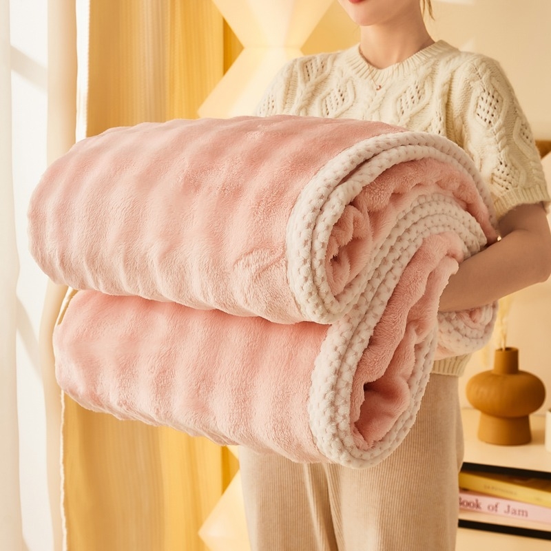 Deka od coral fleece s imitacijom zaječjeg krzna, deka za kauč i ured, zimska toplina, sigurna za bebe