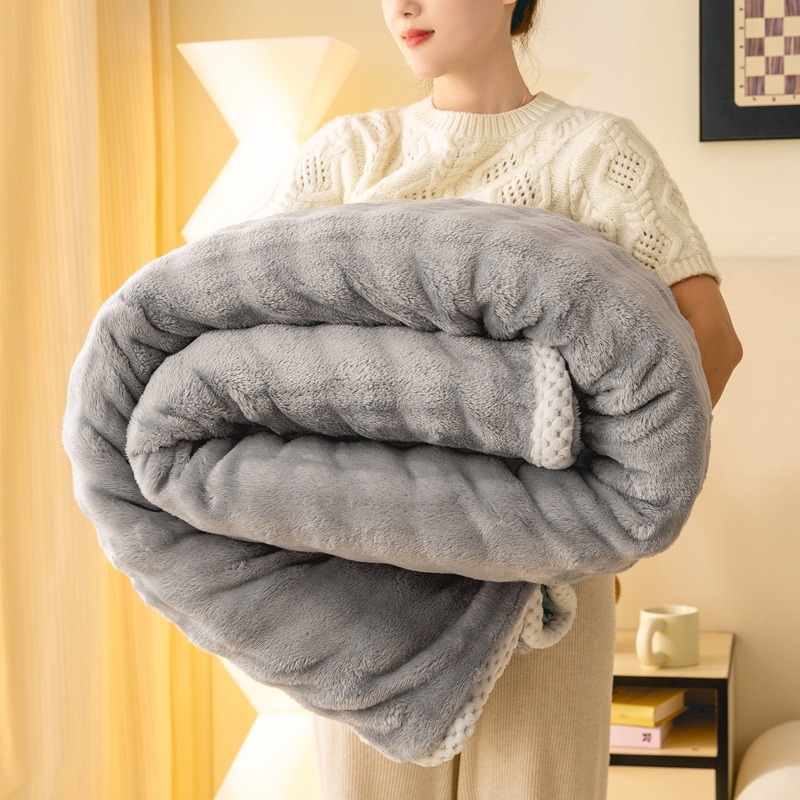 Deka od coral fleece s imitacijom zaječjeg krzna, deka za kauč i ured, zimska toplina, sigurna za bebe