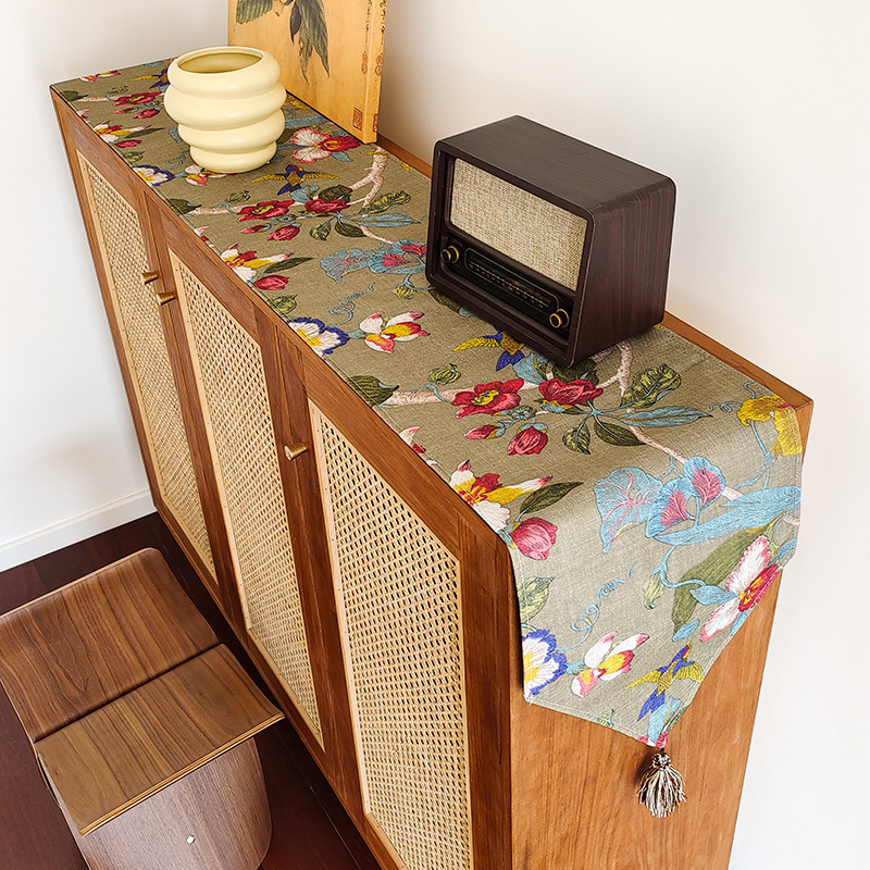 Runner τραπεζιού – Πολυεστέρας – Νέος κινεζικός στυλ – Μοτίβο: φυτικά λουλούδια και χαριτωμένα ζωάκια – Αντιολισθητικό, Θερμοανθεκτικό