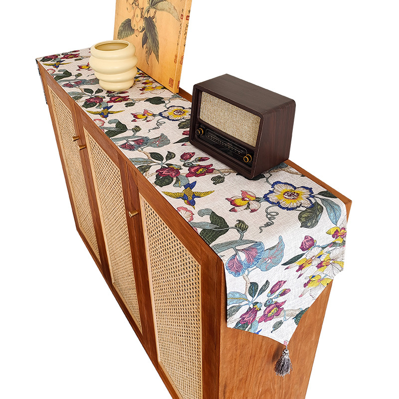 Runner τραπεζιού – Πολυεστέρας – Νέος κινεζικός στυλ – Μοτίβο: φυτικά λουλούδια και χαριτωμένα ζωάκια – Αντιολισθητικό, Θερμοανθεκτικό