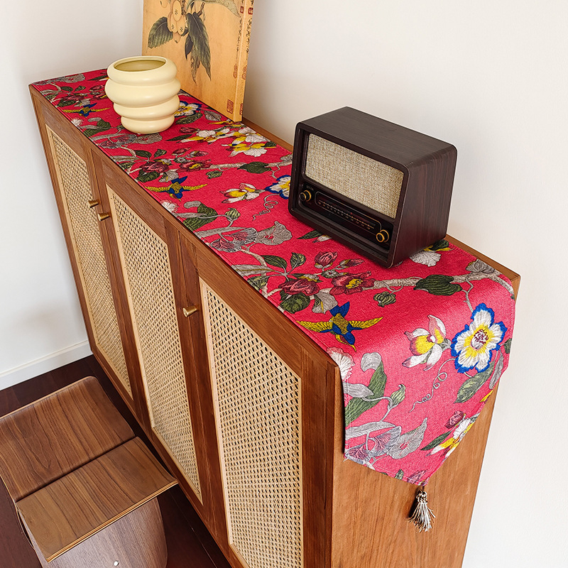 Runner τραπεζιού – Πολυεστέρας – Νέος κινεζικός στυλ – Μοτίβο: φυτικά λουλούδια και χαριτωμένα ζωάκια – Αντιολισθητικό, Θερμοανθεκτικό