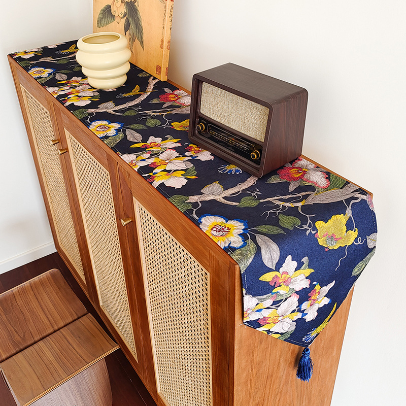 Runner τραπεζιού – Πολυεστέρας – Νέος κινεζικός στυλ – Μοτίβο: φυτικά λουλούδια και χαριτωμένα ζωάκια – Αντιολισθητικό, Θερμοανθεκτικό