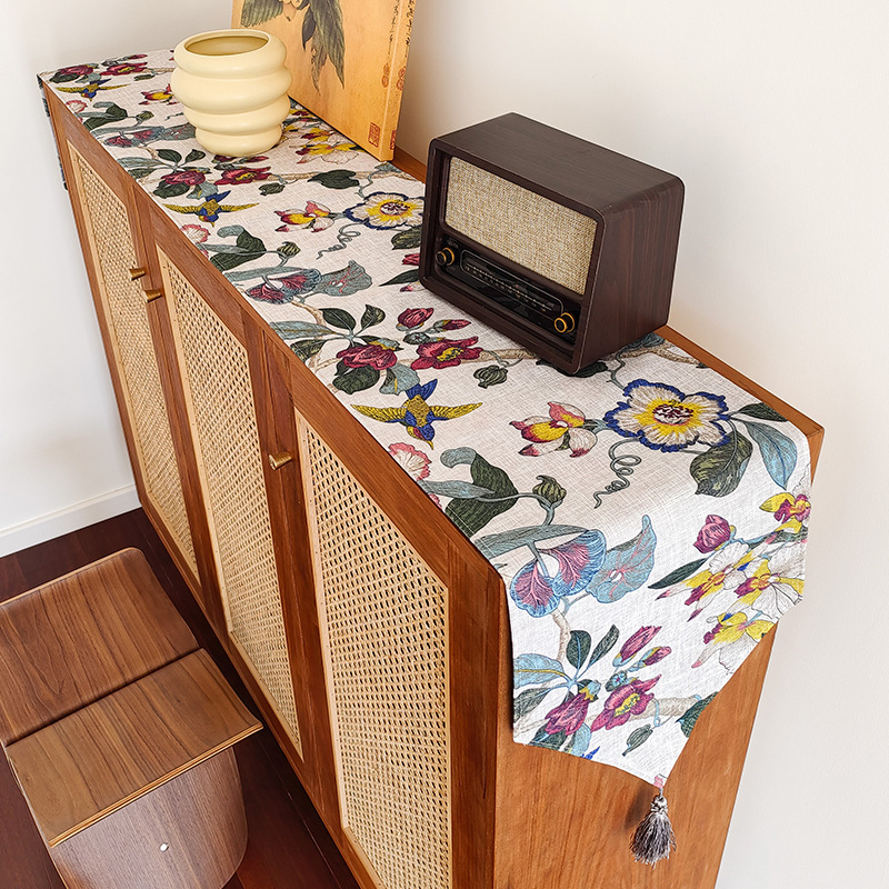 Runner τραπεζιού – Πολυεστέρας – Νέος κινεζικός στυλ – Μοτίβο: φυτικά λουλούδια και χαριτωμένα ζωάκια – Αντιολισθητικό, Θερμοανθεκτικό