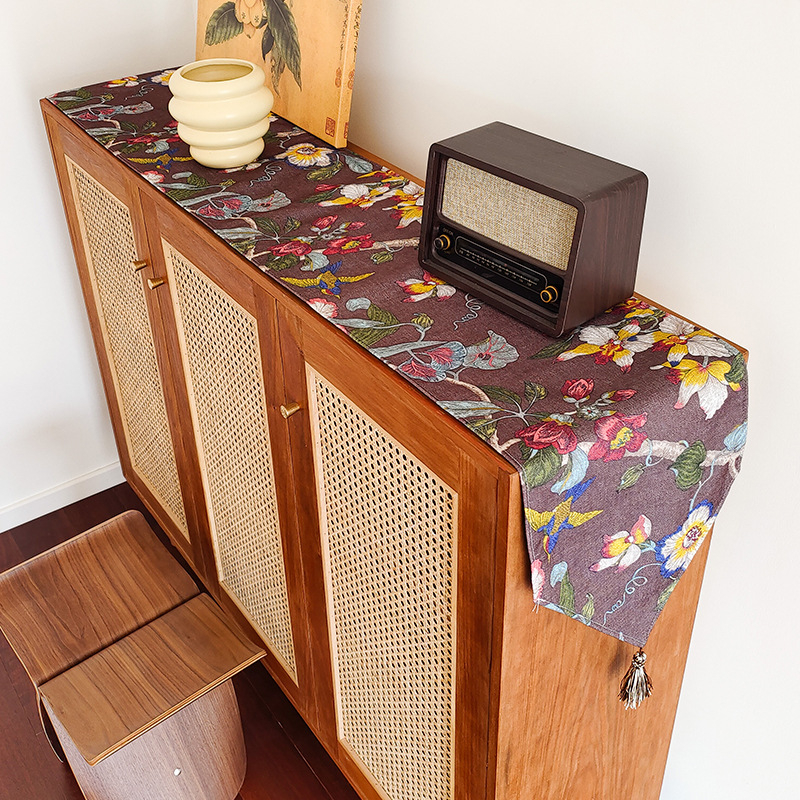 Runner τραπεζιού – Πολυεστέρας – Νέος κινεζικός στυλ – Μοτίβο: φυτικά λουλούδια και χαριτωμένα ζωάκια – Αντιολισθητικό, Θερμοανθεκτικό