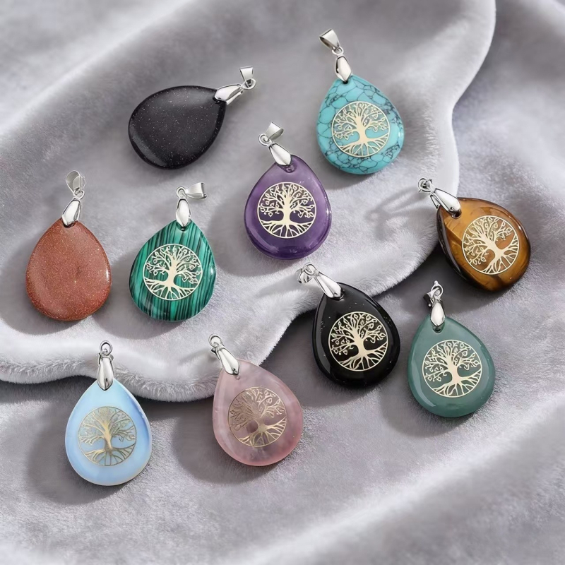 Colier Aventurin, Arborele Vieții, Șlefuit, Design Original, Toamna 2025