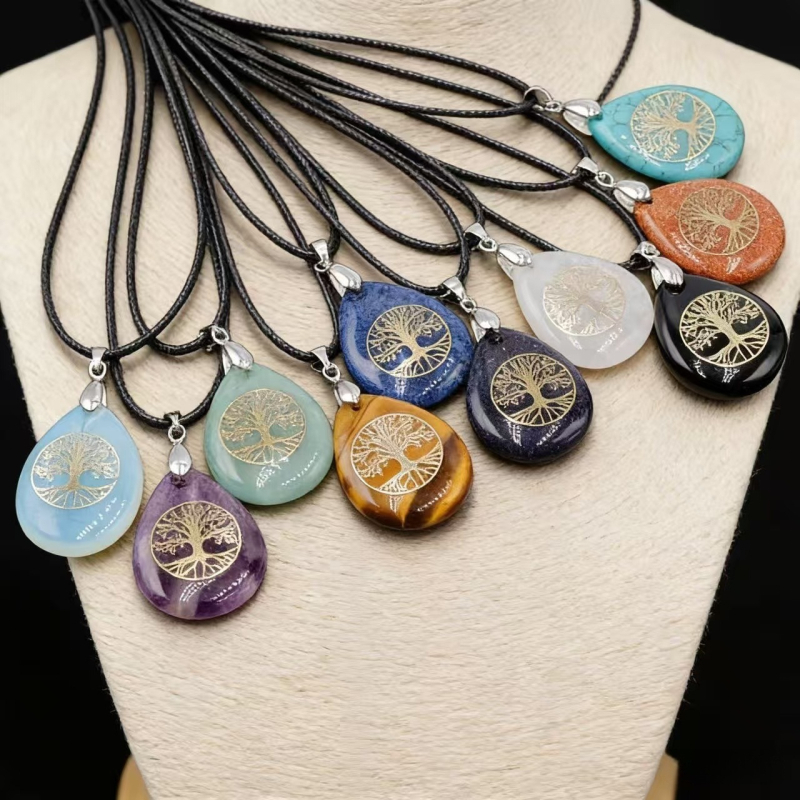 Colier Aventurin, Arborele Vieții, Șlefuit, Design Original, Toamna 2025