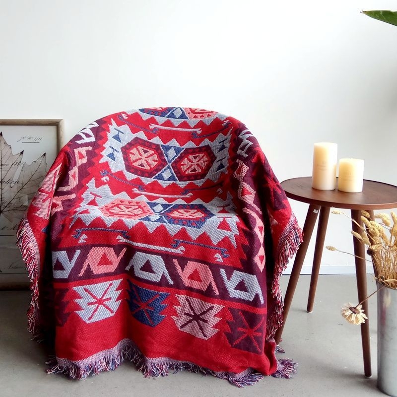 Κάλυμμα καναπέ, μινιμαλιστικό στυλ τύπου μαξιλαριού, βαμβακερό, κατάλληλο για όλους τους καναπέδες, μοτίβα ρίγες/πλέγμα/λουλούδια