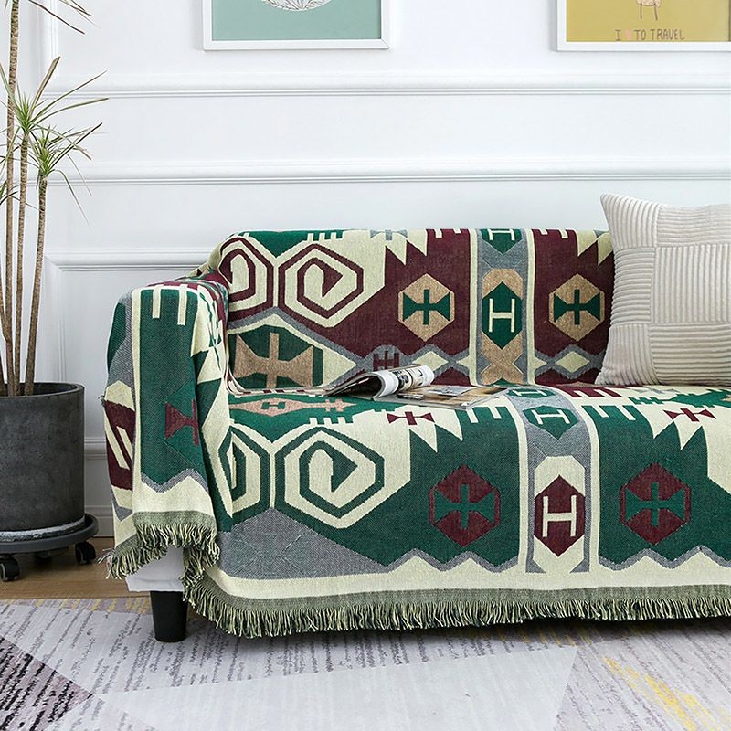 Κάλυμμα καναπέ, μινιμαλιστικό στυλ τύπου μαξιλαριού, βαμβακερό, κατάλληλο για όλους τους καναπέδες, μοτίβα ρίγες/πλέγμα/λουλούδια