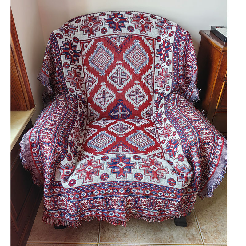 Κάλυμμα καναπέ, μινιμαλιστικό στυλ τύπου μαξιλαριού, βαμβακερό, κατάλληλο για όλους τους καναπέδες, μοτίβα ρίγες/πλέγμα/λουλούδια