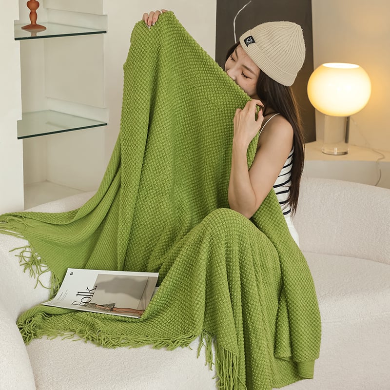 Rankšluosčio pledas: medvilnė, dryžiai, svoris 500–799 g, šiuolaikiškas minimalistinis stilius