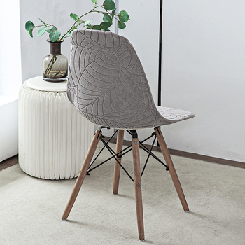 Κάλυμμα μαξιλαριού καρέκλας με μοτίβο φύλλων τζακάρντ, πολυεστερική ίνα, ορθογώνιο σχήμα, μοντέρνο στυλ, διακοσμητικός σκοπός