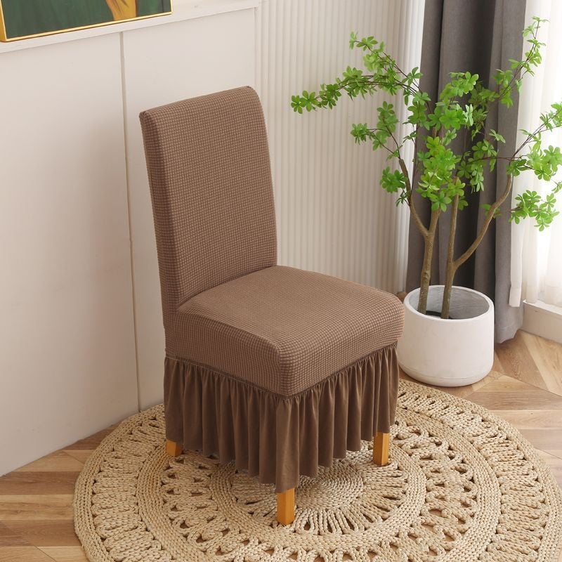 Husă elastică lungă pentru scaune, pătrată, culoare solidă, rezistentă la temperaturi înalte, de marcă Unique