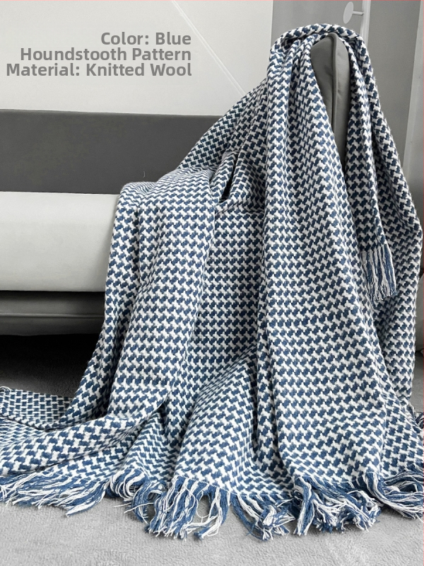 Plava luksuzna deka za hotele i hostele, jednostavan i modern stil (Kod Fs75675995674998; Marka Other; Tip deke: Drugo; Materijal: Drugo; Segment posteljine: Ostale deke i fleece deke)