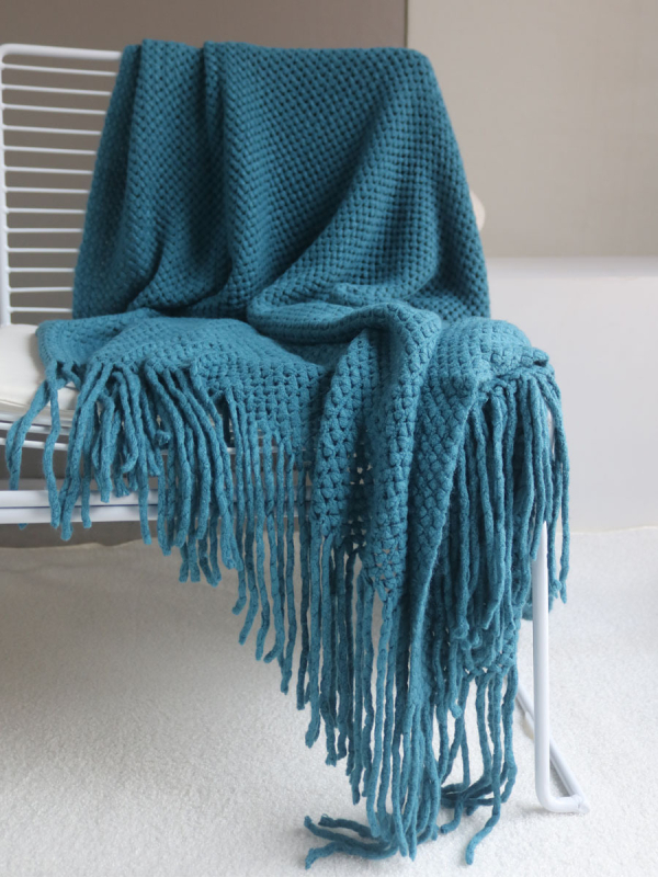 Plava luksuzna deka za hotele i hostele, jednostavan i modern stil (Kod Fs75675995674998; Marka Other; Tip deke: Drugo; Materijal: Drugo; Segment posteljine: Ostale deke i fleece deke)
