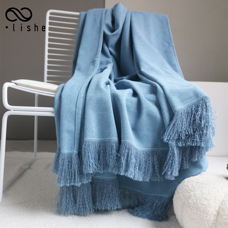 Plava luksuzna deka za hotele i hostele, jednostavan i modern stil (Kod Fs75675995674998; Marka Other; Tip deke: Drugo; Materijal: Drugo; Segment posteljine: Ostale deke i fleece deke)