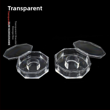 Cutie acrilică octogonală pentru bijuterii, ambalare brățări – cutie de expoziție sigilată, pungă de ambalare inclusă, material compozit, ambalare bijuterii