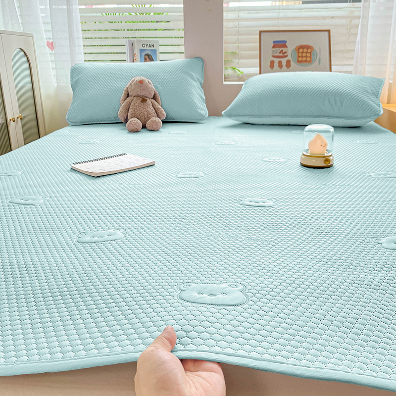 Jääsatiin voodimadratsi komplekt - kokkusõlmitav, trükitud kude, viskoos kiud