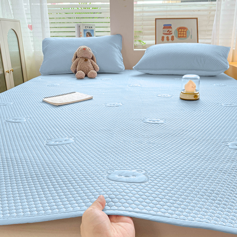 Jääsatiin voodimadratsi komplekt - kokkusõlmitav, trükitud kude, viskoos kiud