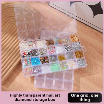 28-kompartmentide läbipaistmatu juveelide hoiukarp karoliinivõrkudega, liikumise ennetamiseks – laua plastmassist juveelide hoiukarp, kaasaegne minimalist stiil