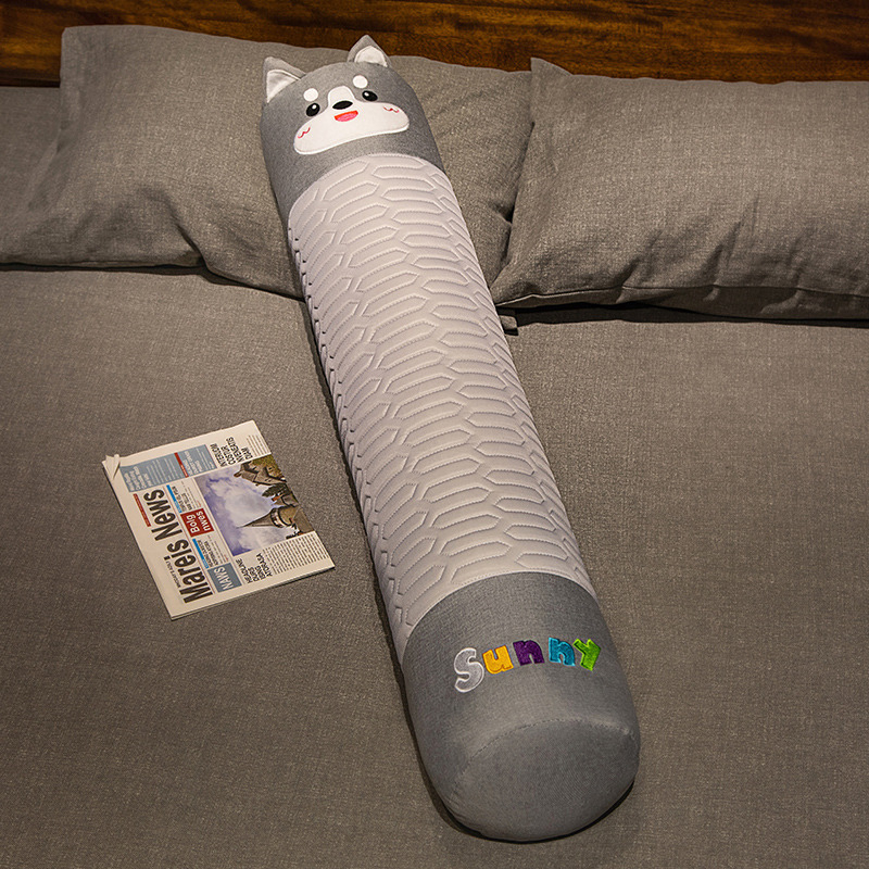 Cilindrični jastuk za bočno spavanje, plišna navlaka, PP pamuk punjenje, uzorak slatkih životinja, izvezen i šiveni materijali, crtić stil