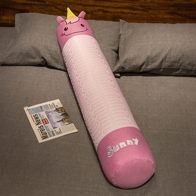 Cilindrični jastuk za bočno spavanje, plišna navlaka, PP pamuk punjenje, uzorak slatkih životinja, izvezen i šiveni materijali, crtić stil
