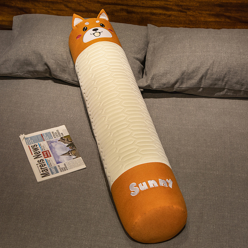 Cilindrični jastuk za bočno spavanje, plišna navlaka, PP pamuk punjenje, uzorak slatkih životinja, izvezen i šiveni materijali, crtić stil