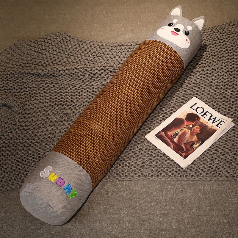 Cilindrični jastuk za bočno spavanje, plišna navlaka, PP pamuk punjenje, uzorak slatkih životinja, izvezen i šiveni materijali, crtić stil