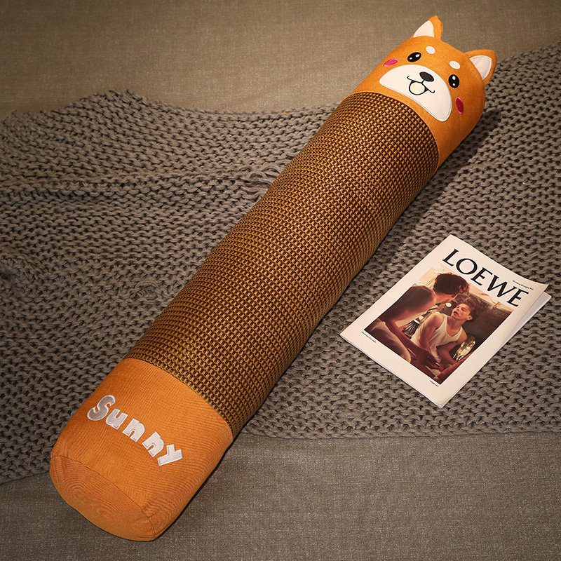 Cilindrični jastuk za bočno spavanje, plišna navlaka, PP pamuk punjenje, uzorak slatkih životinja, izvezen i šiveni materijali, crtić stil