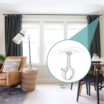 Isekleepuv kardinaraam konks, paigaldus lae külge ilma puurimita, kaasaegne stiil, ABS materjal, kandevõime 3–5 kg