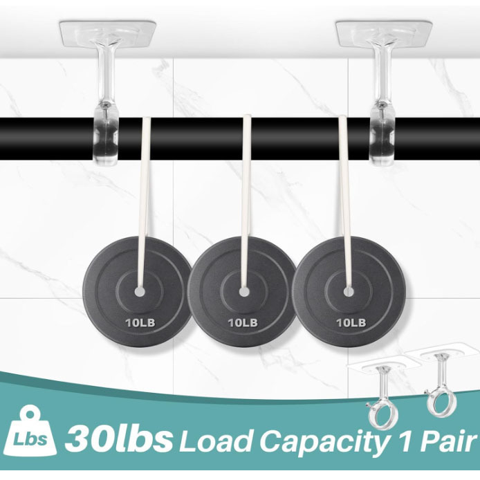 Isekleepuv kardinaraam konks, paigaldus lae külge ilma puurimita, kaasaegne stiil, ABS materjal, kandevõime 3–5 kg