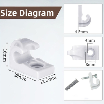 ABS υλικό, βιδωτός γάντζος για φωτιστικά καλώδια και κρεμάστρες φυτών; μοντέρνος μινιμαλιστικός σχεδιασμός, φορτίο έως 2 kg