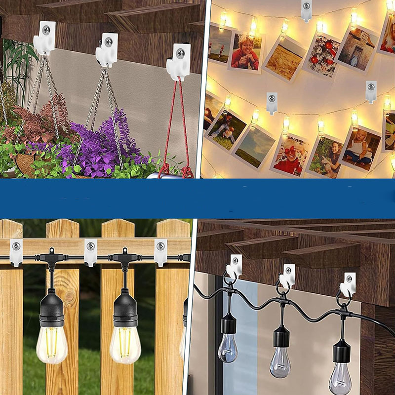 ABS υλικό, βιδωτός γάντζος για φωτιστικά καλώδια και κρεμάστρες φυτών; μοντέρνος μινιμαλιστικός σχεδιασμός, φορτίο έως 2 kg