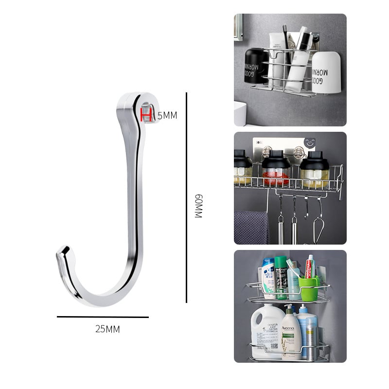 Roostevabast terasest riidehaak, mitme rea disain, kaasaegne minimalistlik stiil, kandevõime 1–3 kg