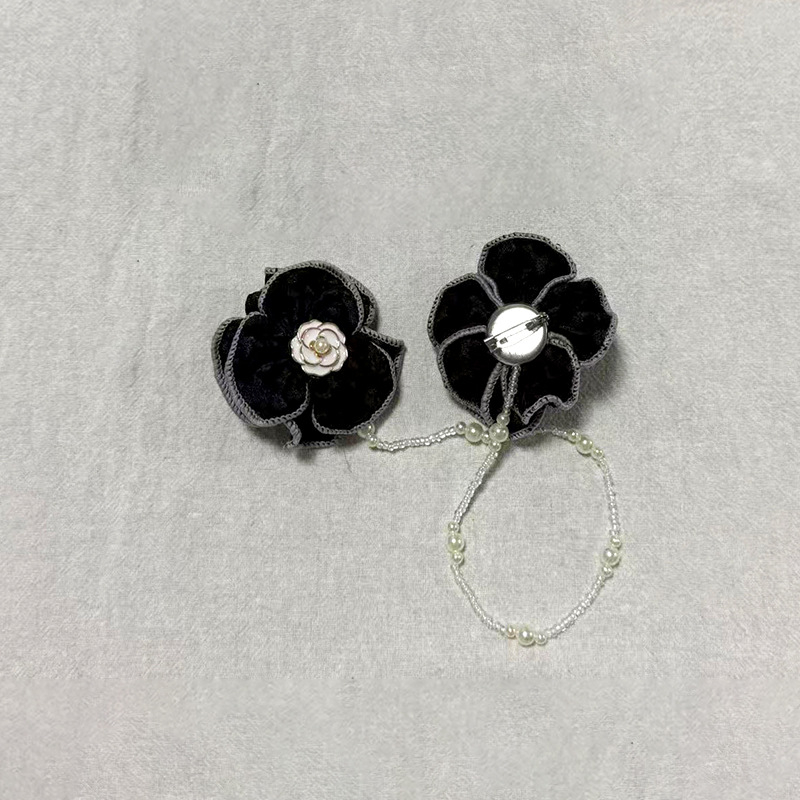 Zavešne kopče za zavjese s cvjetnim i bisernim lancima, materijal: lanac, moderan minimalistički stil, prilagodljivo, pakiranje u torbu