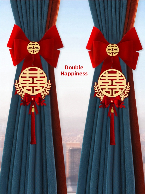 Kāzu aizkaru dekoratīvā girlande – neaudēts audums, Snow Top zīmols, laimīgi vārdi, bez importa