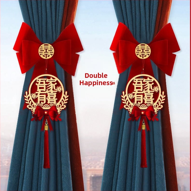 Kāzu aizkaru dekoratīvā girlande – neaudēts audums, Snow Top zīmols, laimīgi vārdi, bez importa