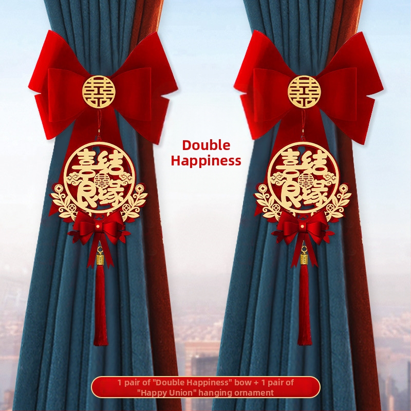 Kāzu aizkaru dekoratīvā girlande – neaudēts audums, Snow Top zīmols, laimīgi vārdi, bez importa