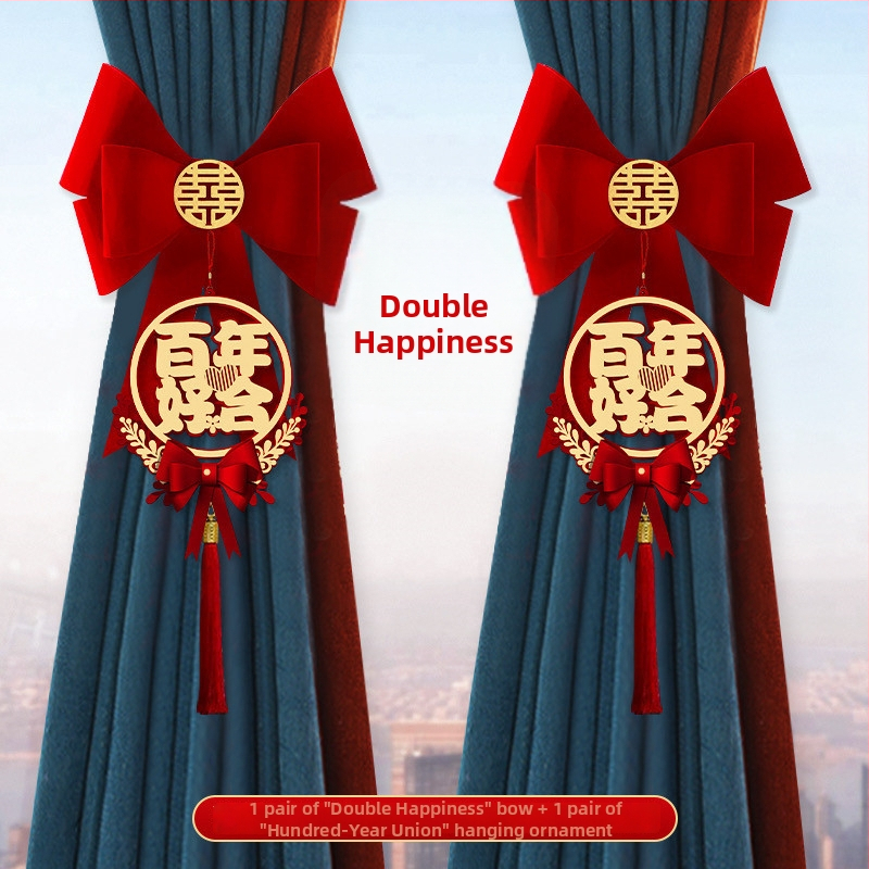 Kāzu aizkaru dekoratīvā girlande – neaudēts audums, Snow Top zīmols, laimīgi vārdi, bez importa