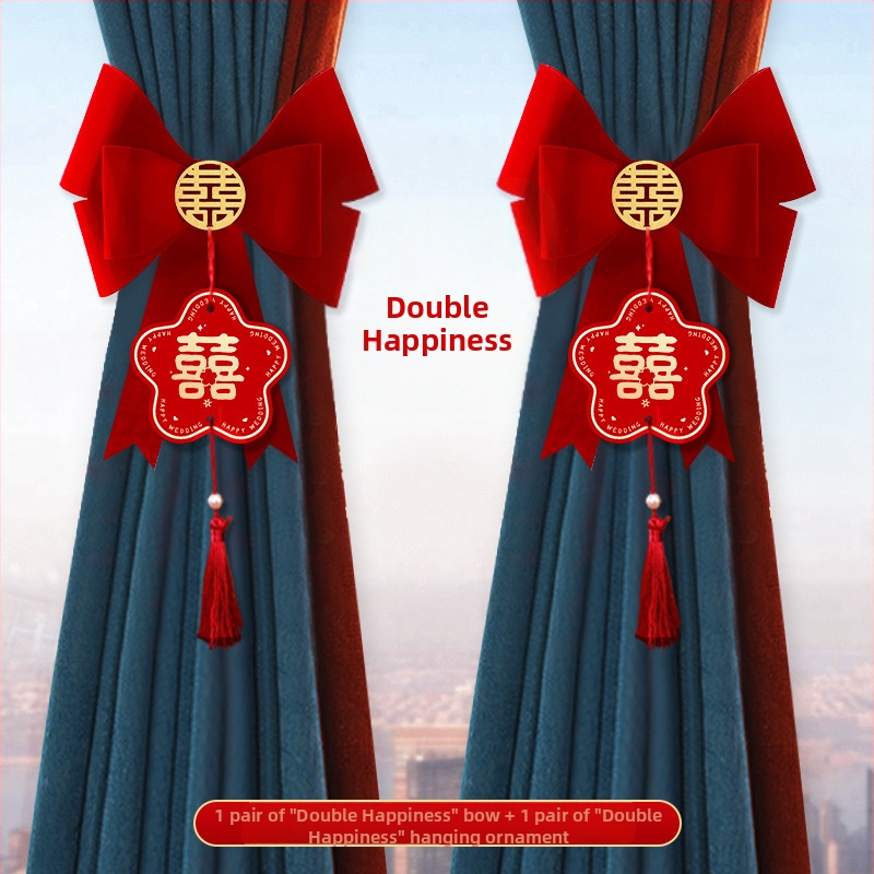 Kāzu aizkaru dekoratīvā girlande – neaudēts audums, Snow Top zīmols, laimīgi vārdi, bez importa